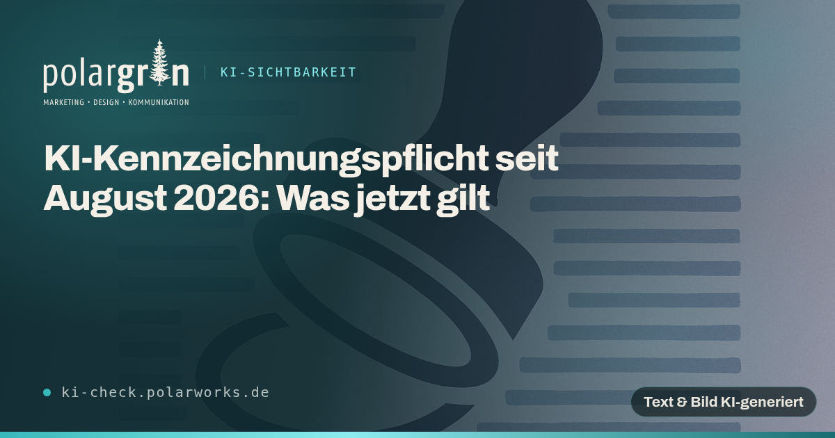 Abstrakte Illustration eines Siegel-Symbols über einem Raster aus stilisierten Textzeilen in Blau- und Grautönen